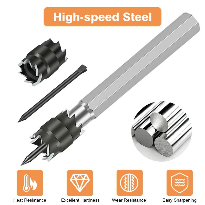 EEEKit 13PCS Rotary Spot Weld Cutter 3/8", HSS Spot Weld Removal Tool, Double Sided Spot-Weld Drill Bits for Automobiles, Drill Bit for Removing Spot-Weld - Image 4